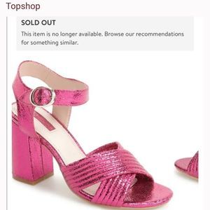 Topshop metallic hot pink sandals size 39 (8.5)